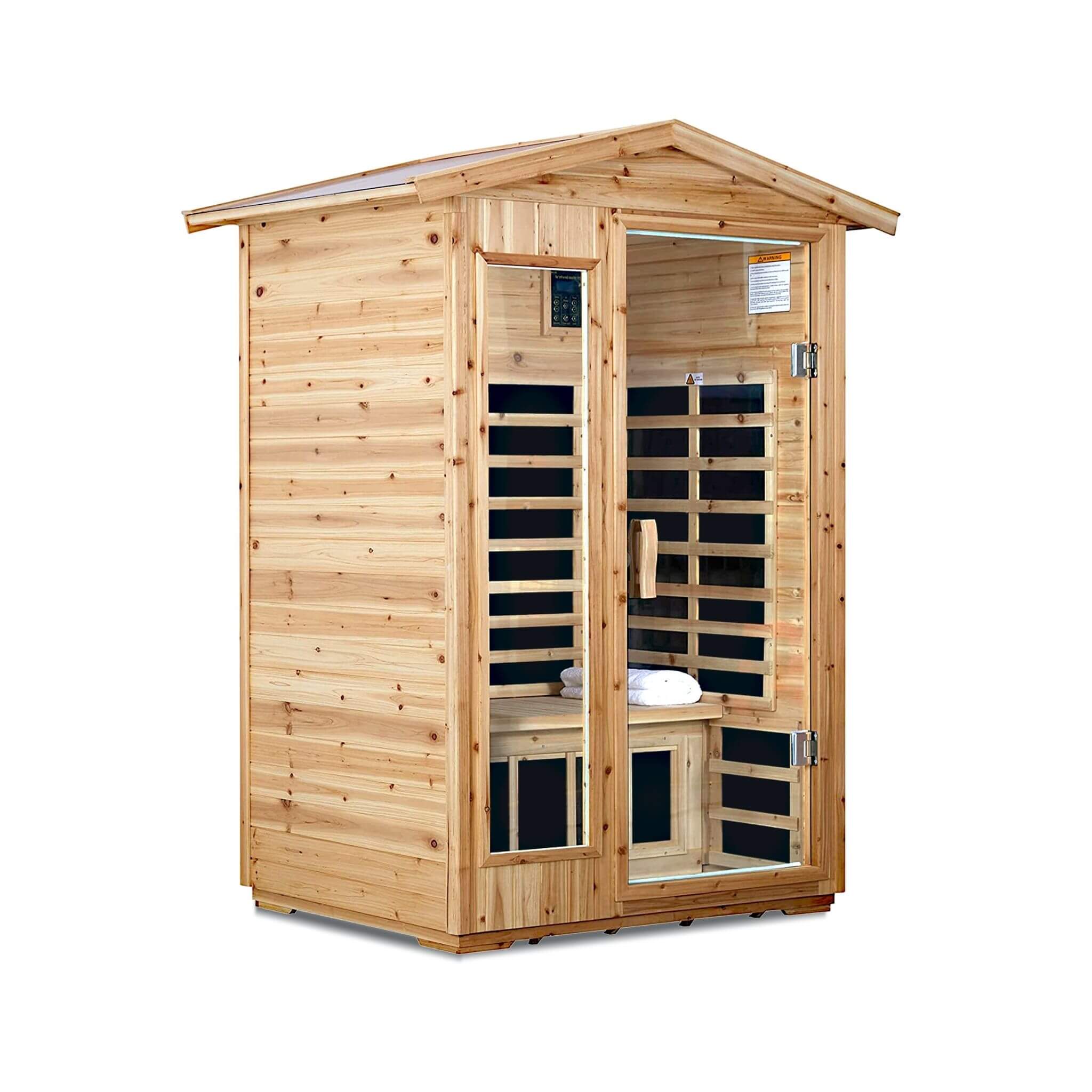 Thermora Vexa 2-Person Outdoor Infrared Sauna with Bluetooth & LED lighting